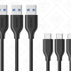 3-Pack Anker PowerLine USB-C to USB Cables, $12